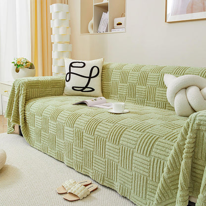 Colorful Plaid Patterned Soft Sofa Slipcover