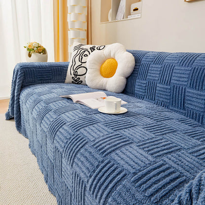 Colorful Plaid Patterned Soft Sofa Slipcover