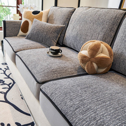 Plush Fitted Elastic Sofa Slipcover - Comfortable Long Lasting