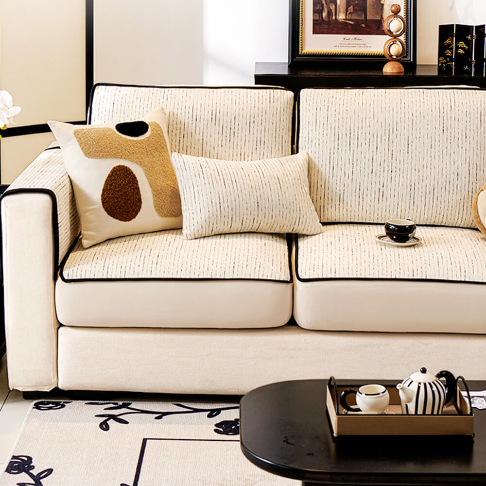 Plush Fitted Elastic Sofa Slipcover - Comfortable Long Lasting