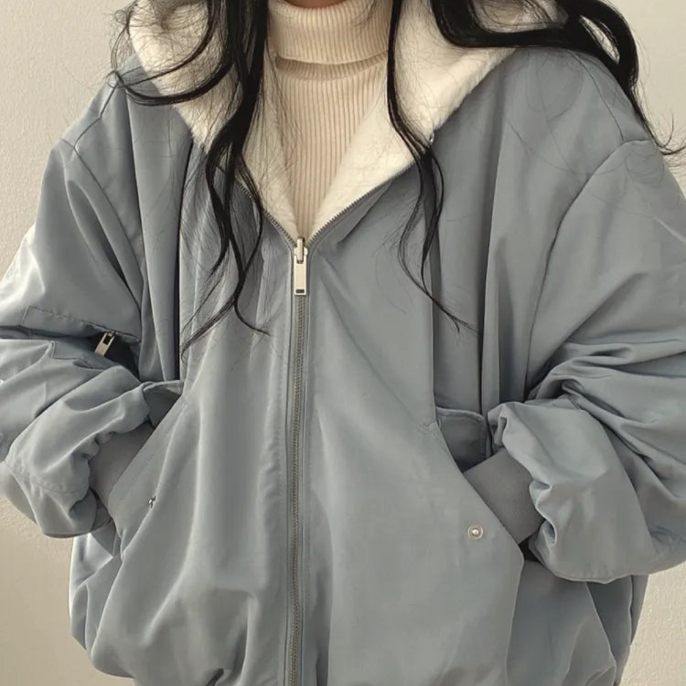 Warm Faux Fur Lined Women's Parka Zip Coat