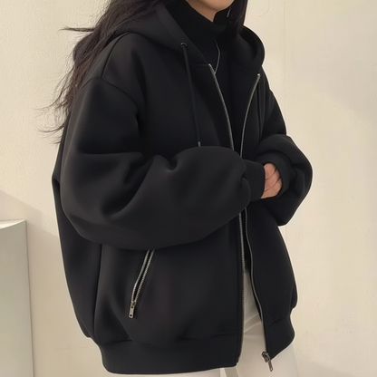 Warm Faux Fur Lined Women's Parka Zip Coat