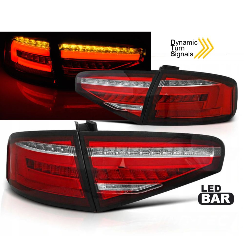 Bright Red Rear LED Lights for Audi A4 B8 - Lusomart