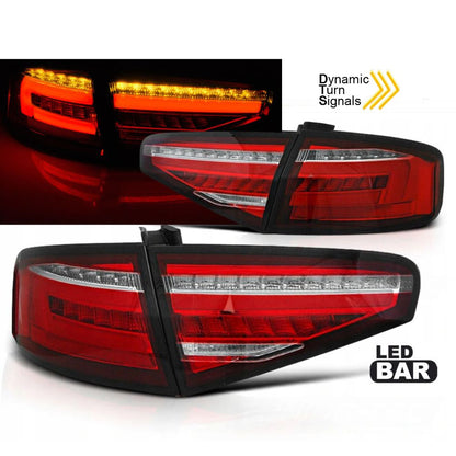 Bright Red Rear LED Lights for Audi A4 B8 - Lusomart