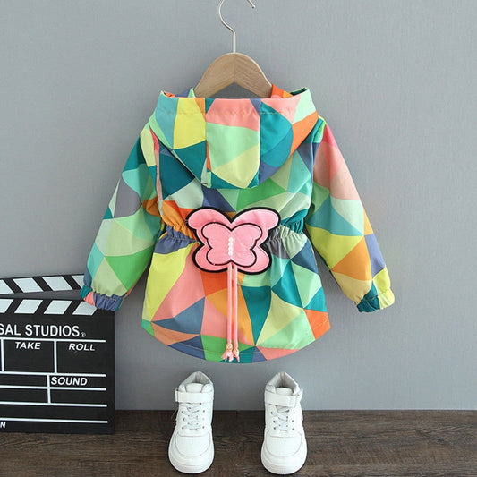 Colorful Kids Butterfly Waterproof Jacket - Lusomart