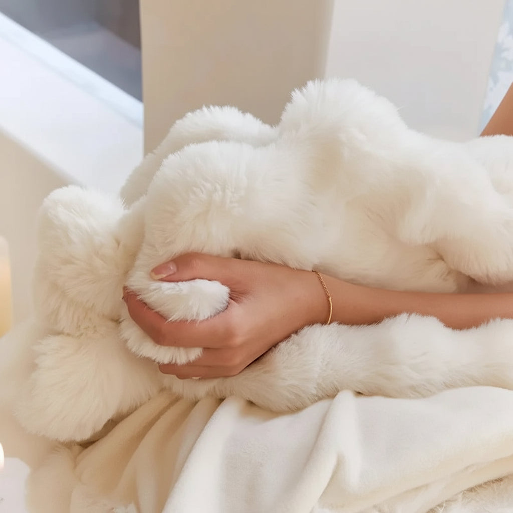 Plush Faux Fur Soft Blanket for Sofa Bed