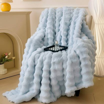 Plush Faux Fur Soft Blanket for Sofa Bed