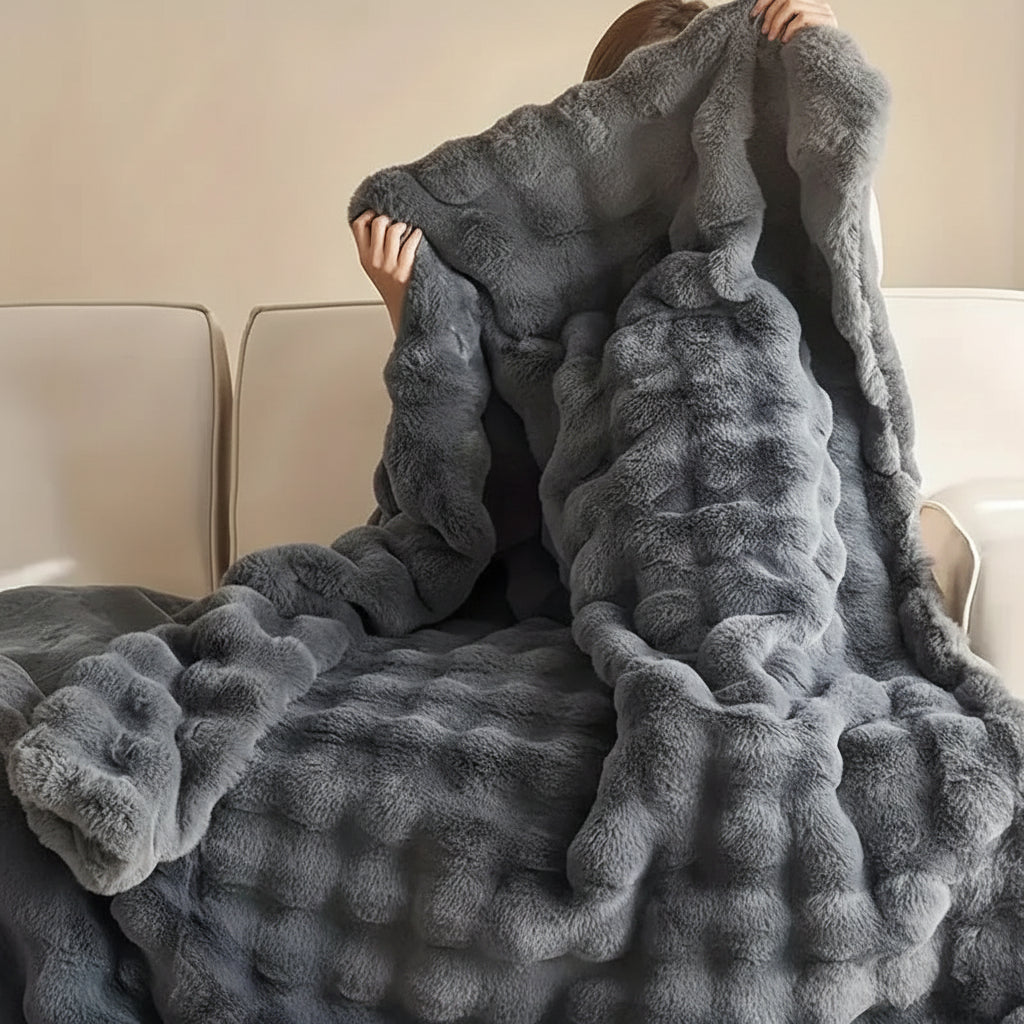 Plush Faux Fur Soft Blanket for Sofa Bed