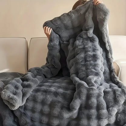 Plush Faux Fur Soft Blanket for Sofa Bed