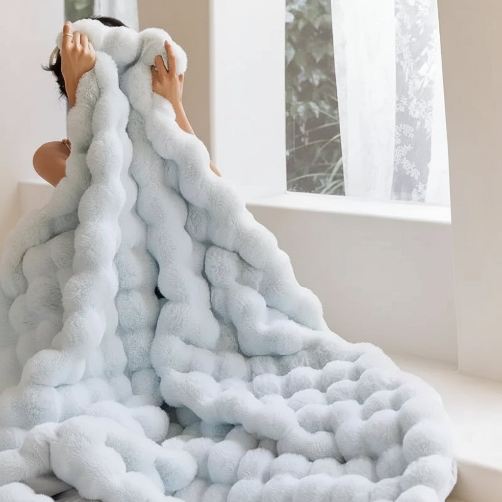 Plush Faux Fur Soft Blanket for Sofa Bed