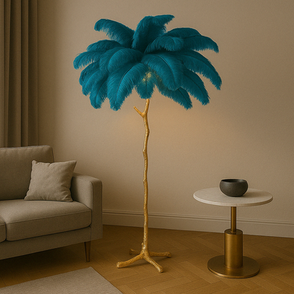 FeatherGlow | Modern Elegant Ostrich Feather Standing Floor Lamp 4
