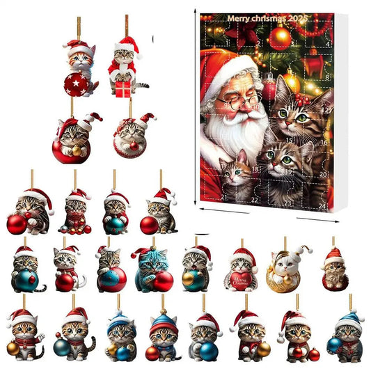 Colorful Kitty Xmas Ornament Set for Holiday Decor - Lusomart