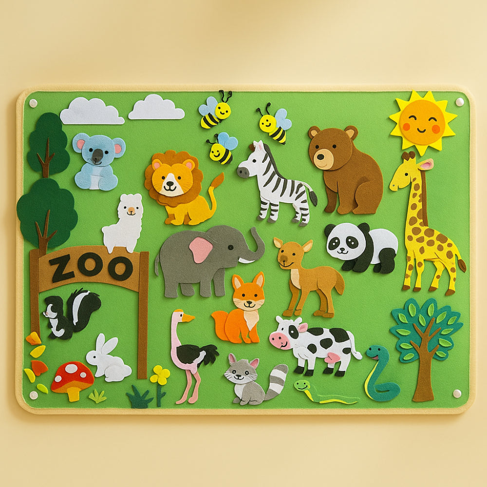 Colorful Educational Kids Felt Learning Wall Display - Lusomart