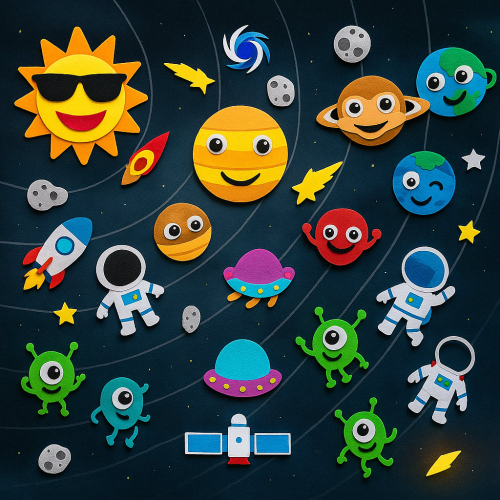Colorful Educational Kids Felt Learning Wall Display