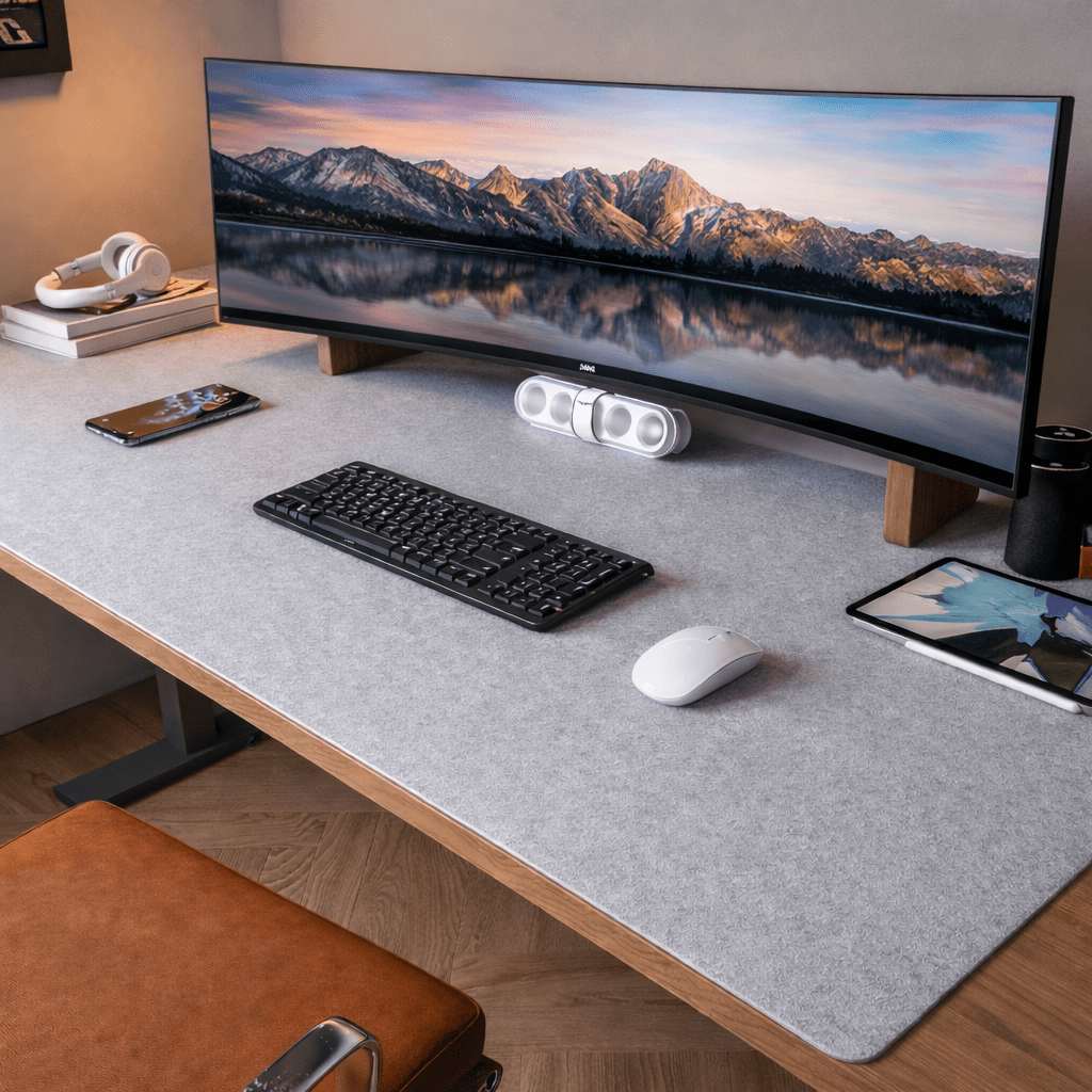 Premium Felt Desk Pad and Keyboard Protector Mat - Lusomart