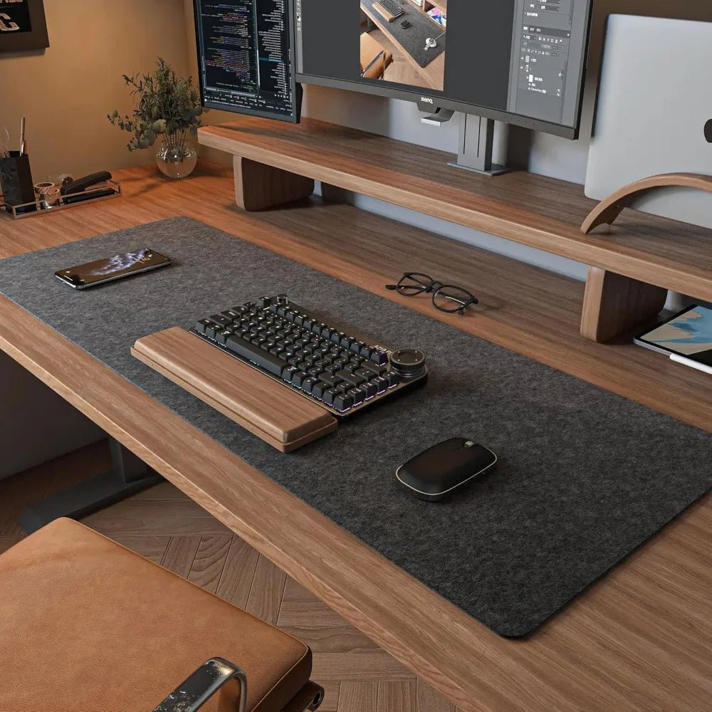 FeltGuard | Elegant Non-Slip Wool Desk Pad and Keyboard Mat Protector 3