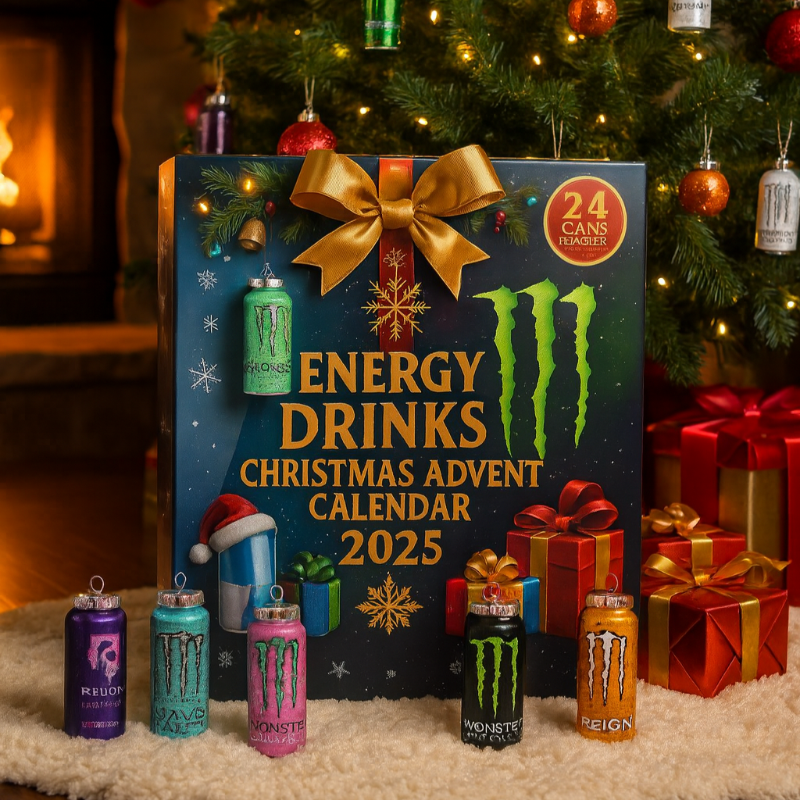 Deluxe Energy Drink Countdown Calendar with 24 Flavors - Lusomart