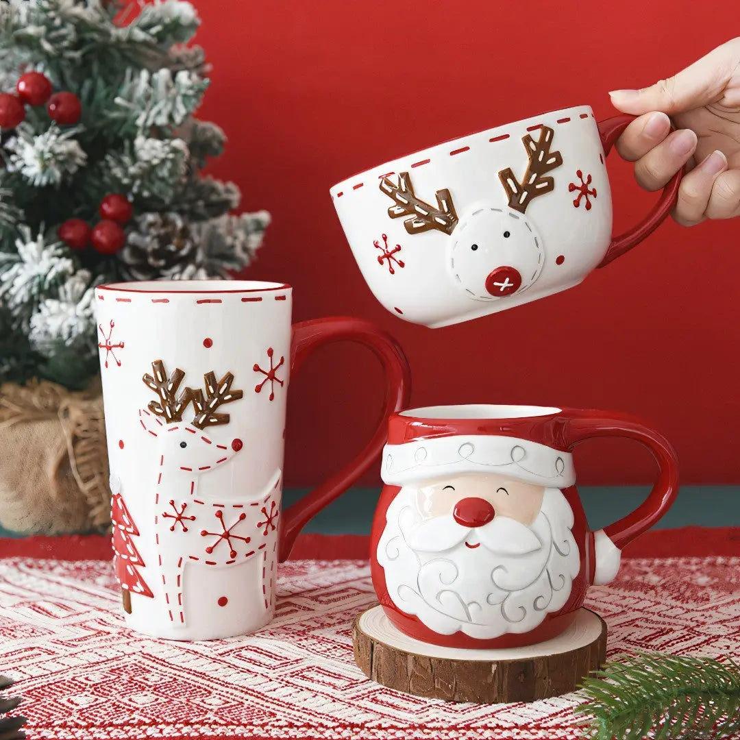 Holiday Cheer Ceramic Coffee Mug Set - Lusomart