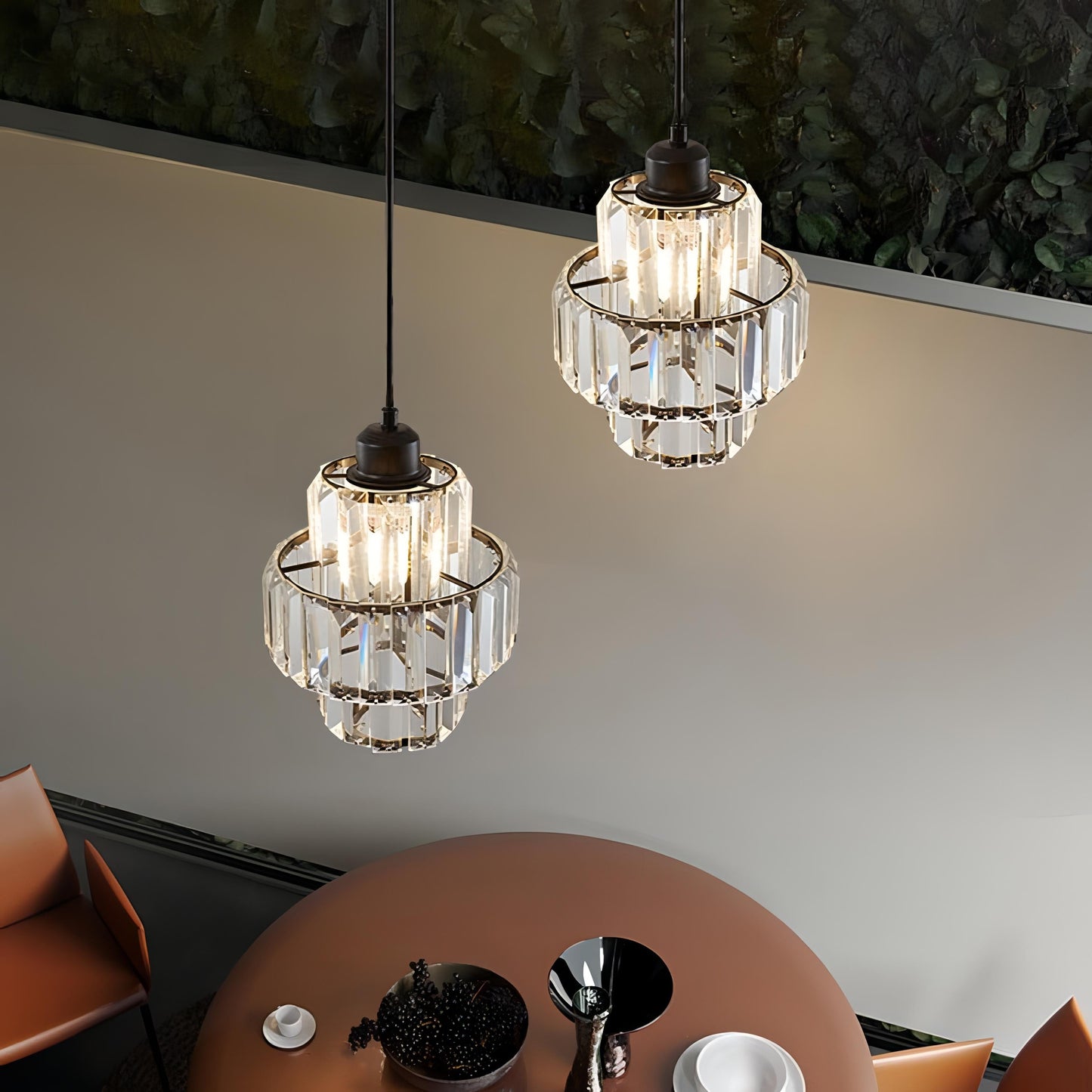 Multi Level Crystal Drop Pendant Light
