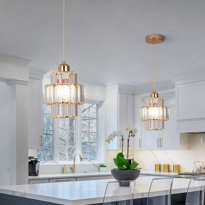 Multi Level Crystal Drop Pendant Light