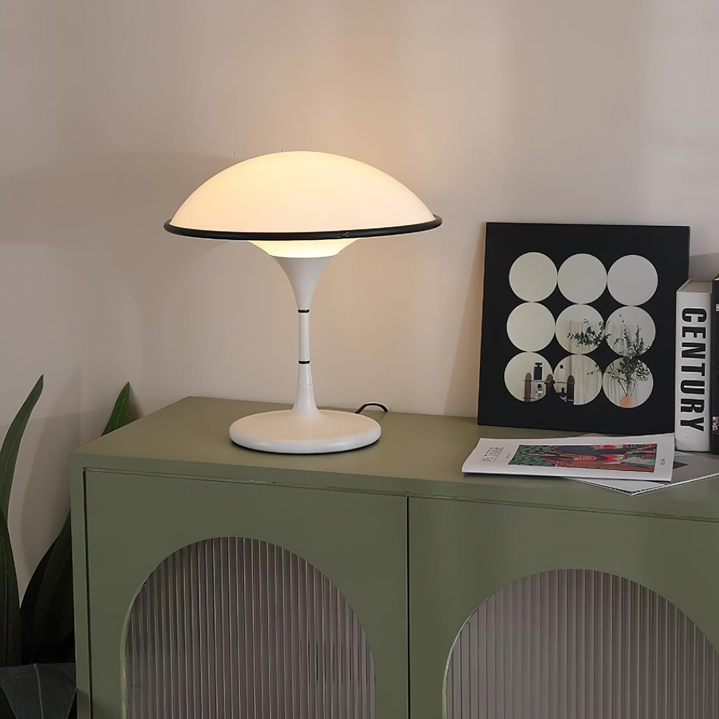 Stylish Round Nightstand Table Lamp