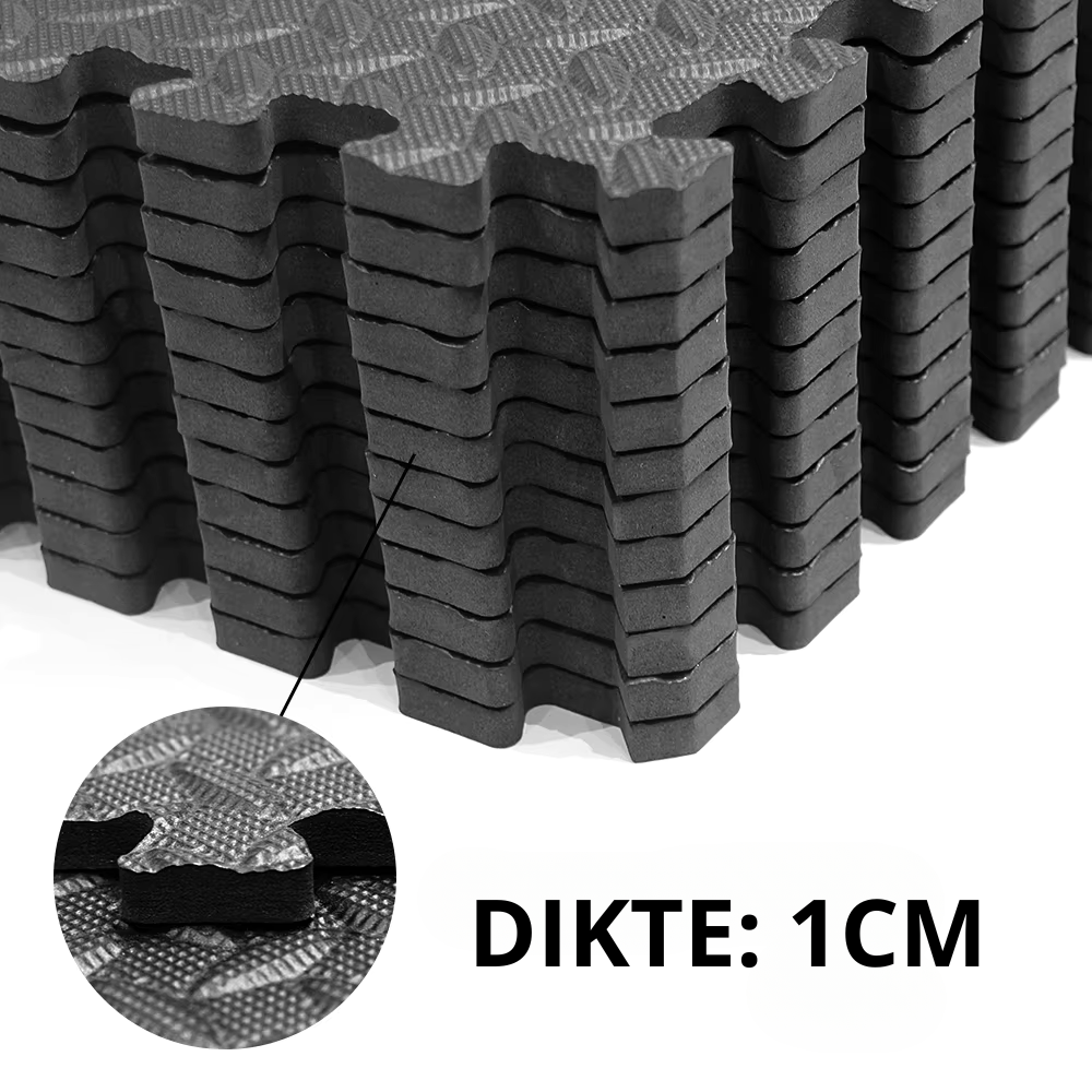 FitZone | Durable Shock-Absorbing Fitness Floor Mats Set of 12 1