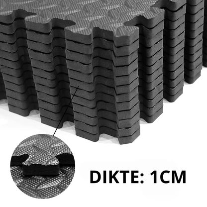 FitZone | Durable Shock-Absorbing Fitness Floor Mats Set of 12 1