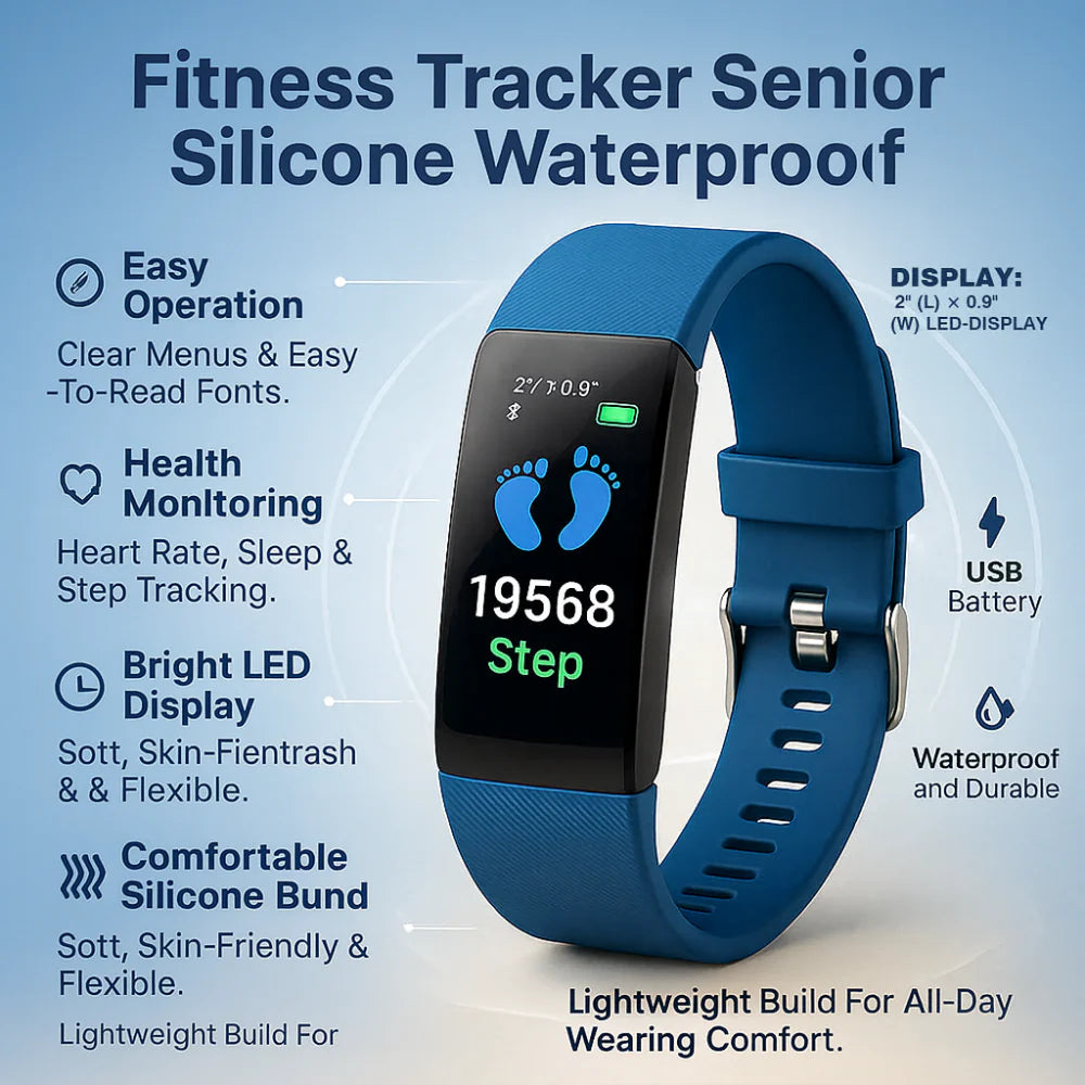 Easy to Use Senior Fitness Tracker with Heart Monitor