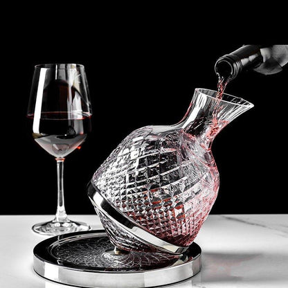 Luxury Crystal 360 Rotating Wine Decanter - Lusomart