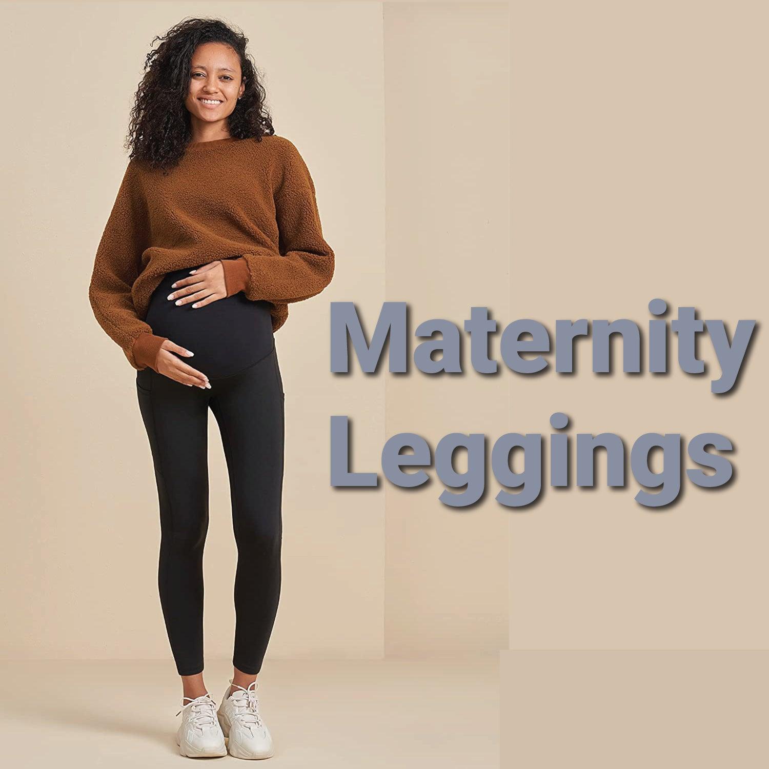 Fleece Lined Maternity Leggings - Mom Thick Leggings Soft Warm Full Length Cotton Pregnancy Pants 2