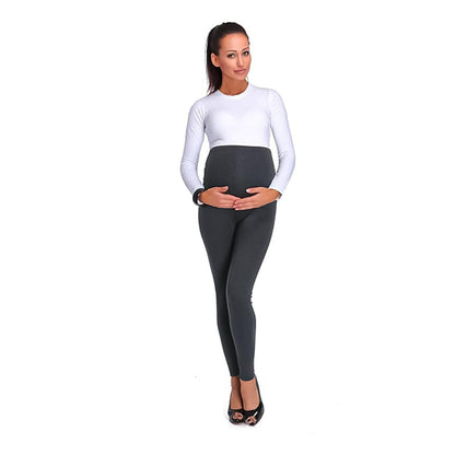 Fleece Lined Maternity Leggings - Mom Thick Leggings Soft Warm Full Length Cotton Pregnancy Pants 8