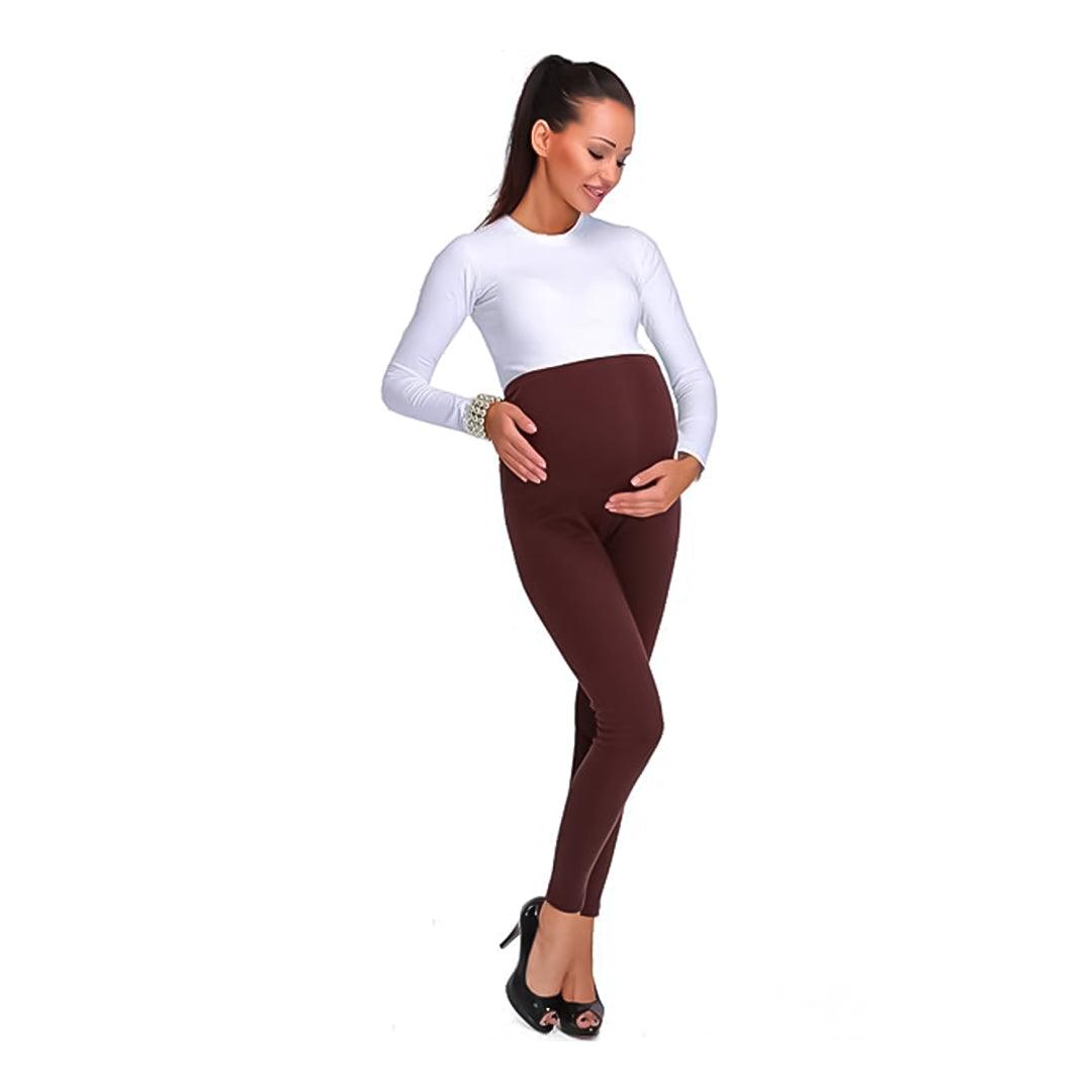 Fleece Lined Maternity Leggings - Mom Thick Leggings Soft Warm Full Length Cotton Pregnancy Pants 9