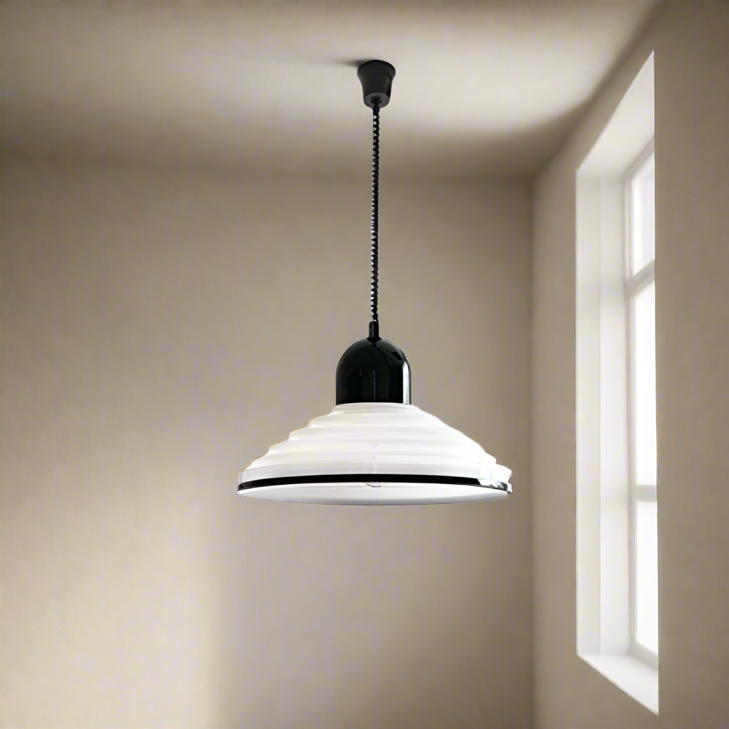 Modern Ribbed Glass Hanging Light