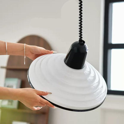 Modern Ribbed Glass Hanging Light