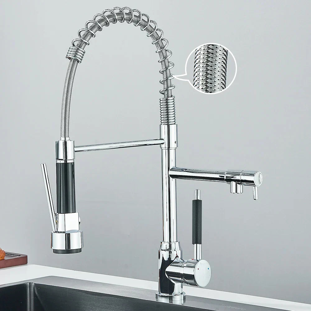 Flexible Kitchen Faucet with Modern Adjustable Spout