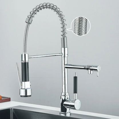 Flexible Kitchen Faucet with Modern Adjustable Spout