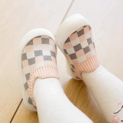 Flexible Slip-On Shoes for Toddlers with Non-Slip Sole and Plaid Pattern - Comfy Slip-On Kicks 5