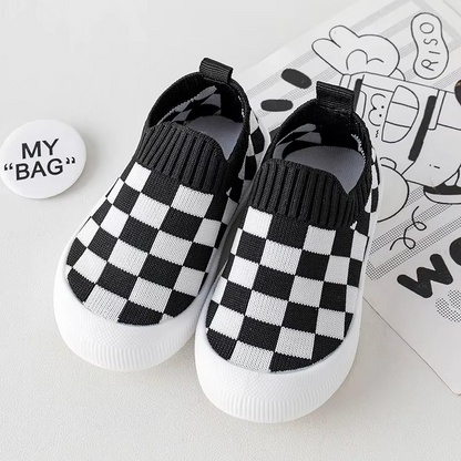 Flexible Slip-On Shoes for Toddlers with Non-Slip Sole and Checkered Pattern - Comfy Slip-On Kicks 7