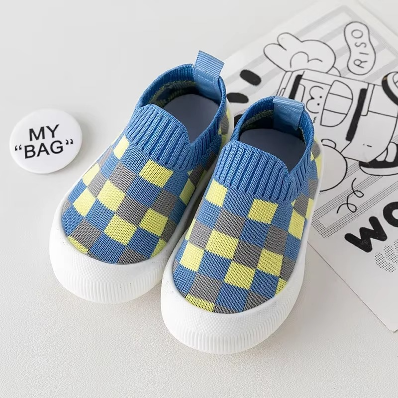 Flexible Slip-On Toddler Shoes with Non-Slip Sole and Checkered Pattern - Comfy Slip-On Shoes 8