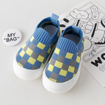 Flexible Slip-On Toddler Shoes with Non-Slip Sole and Checkered Pattern - Comfy Slip-On Shoes 8