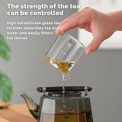 Flix Halcyon Heat-Resistant Glass Teapot With Infuser Inovessa