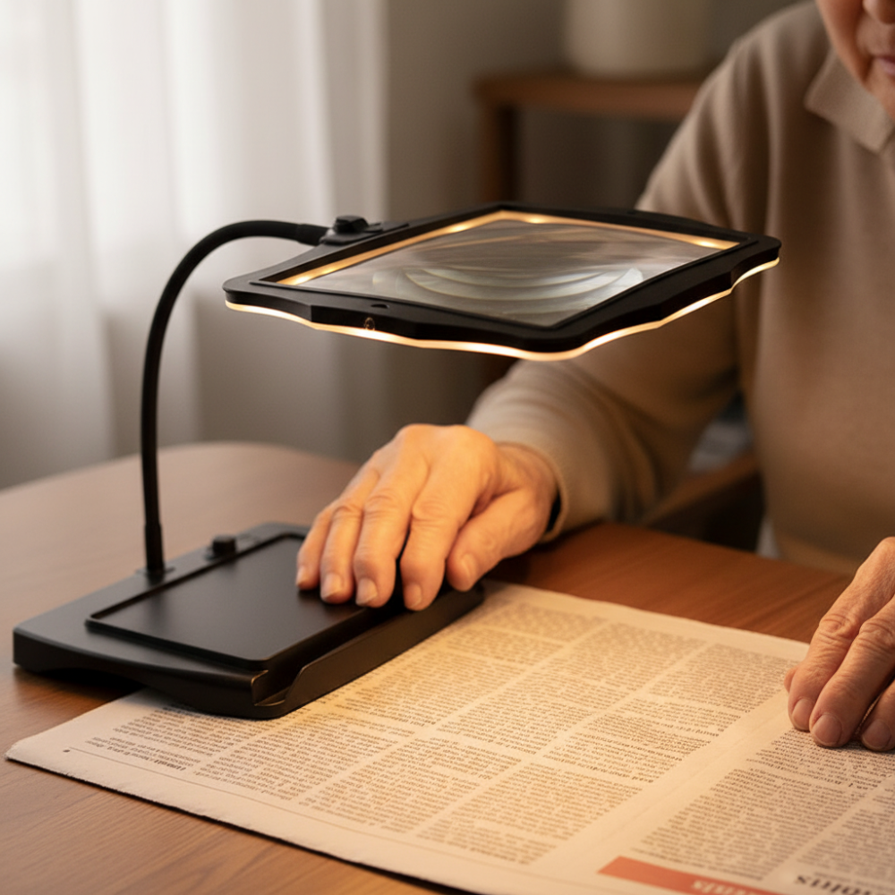 Bright Adjustable Standing Magnifier Lamp