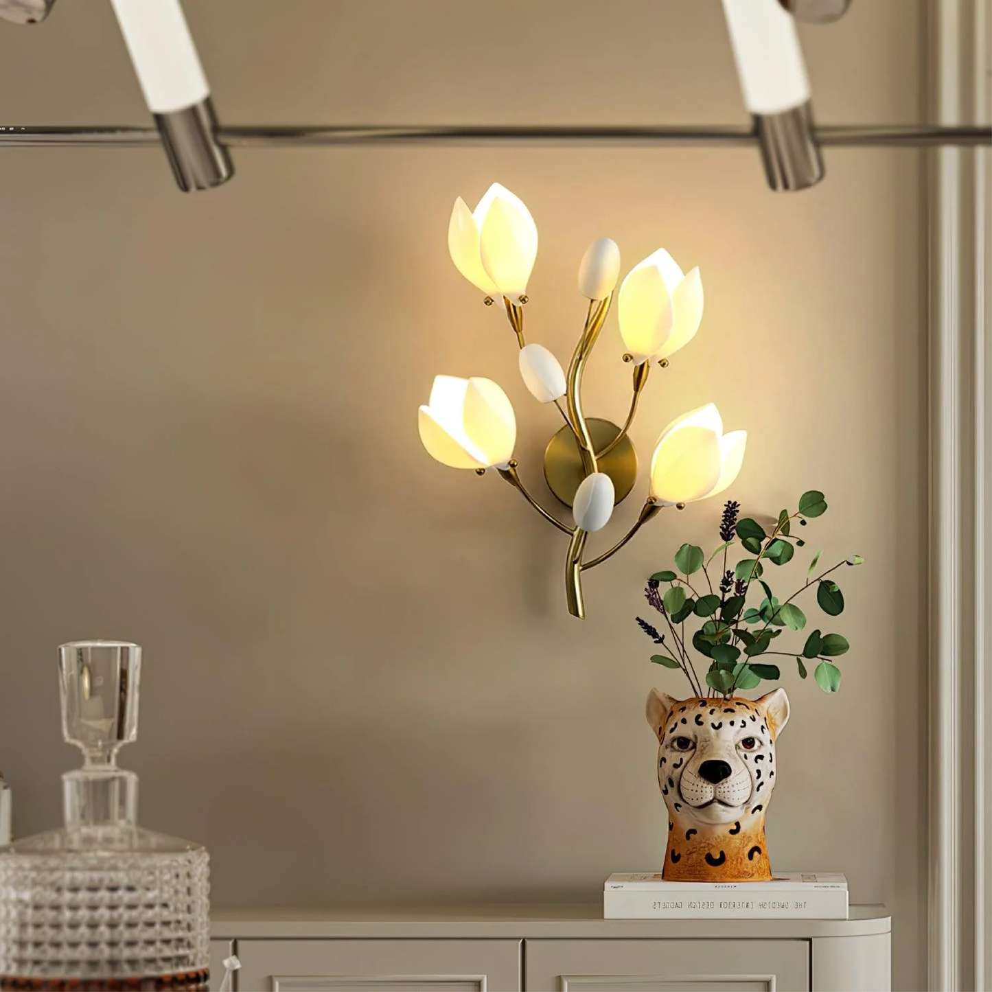 FloraCeramica | Elegant Artistic Ceramic Wall Sconce Lighting Fixture 5