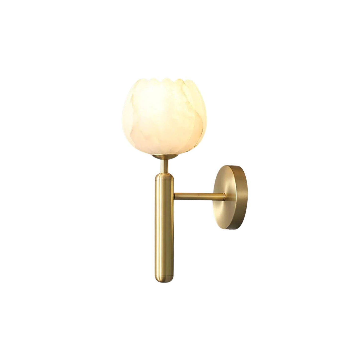 FloraGlow | Elegant Brass Alabaster Wall Sconce Lighting for Modern Interiors 1