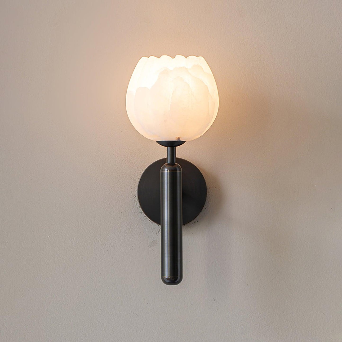 FloraGlow | Elegant Brass Alabaster Wall Sconce Lighting for Modern Interiors 9