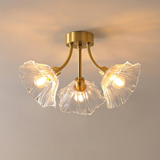 Beautiful Floral Semi Flush Ceiling Light Fixture - Lusomart