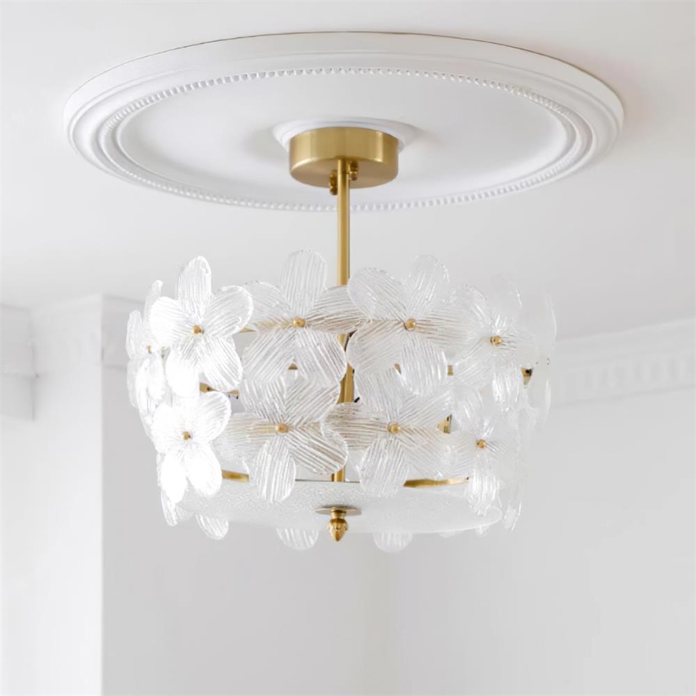 Luxury Glass Pendant Light with Gold Metal Frame - Lusomart