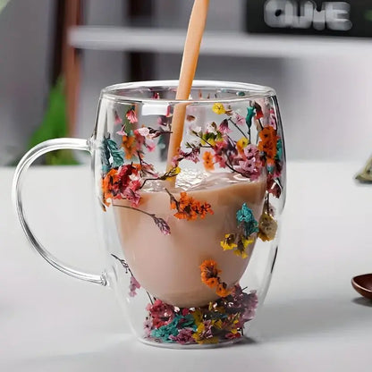 Colorful Blossom Glass Mug - Lusomart