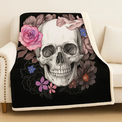 Dark Floral Soft Throw Blanket - Lusomart