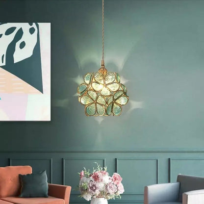Floralis | Elegant Vintage Brass Flower Glass Pendant Light Fixture 2